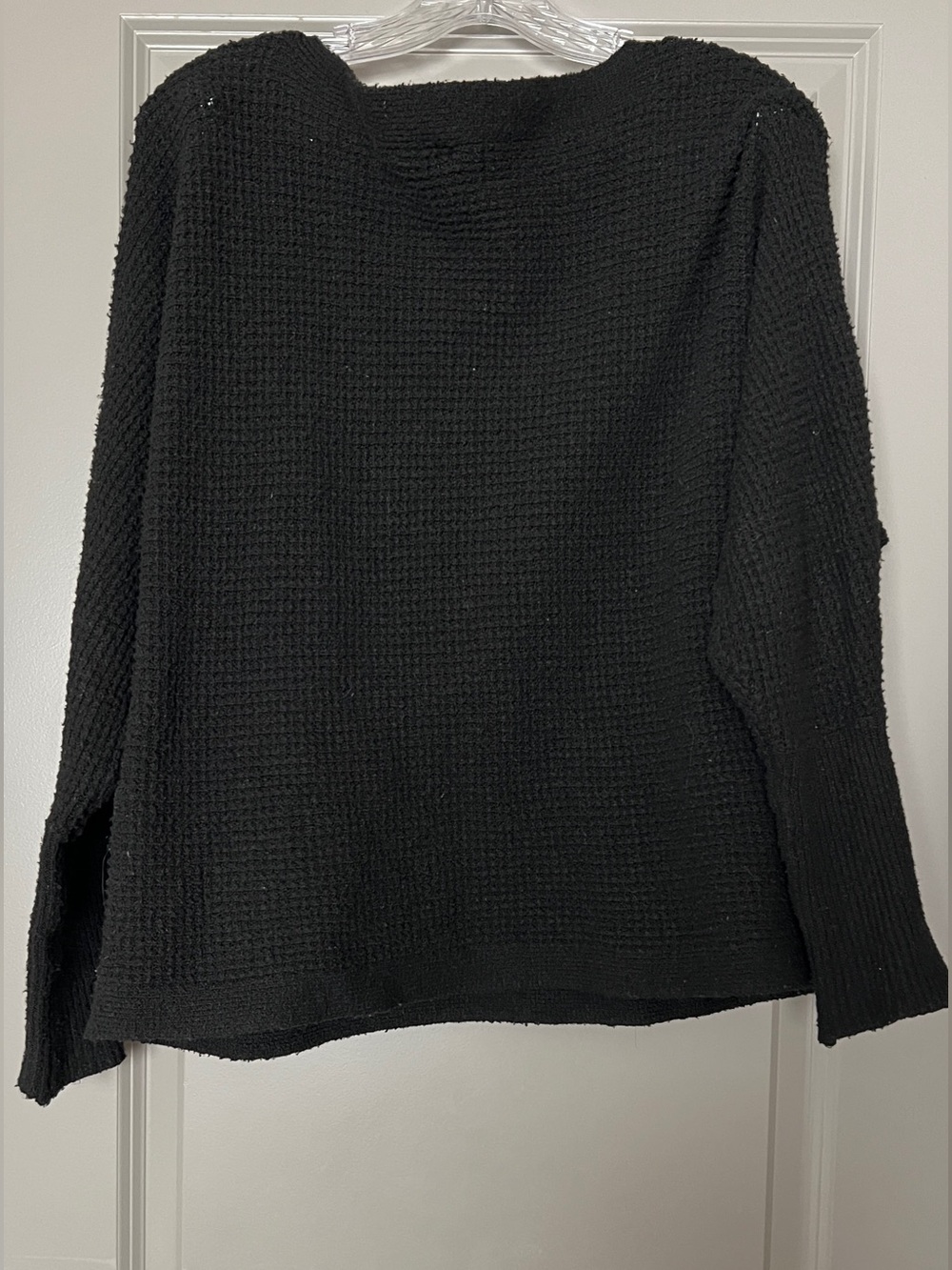 Maurices Black Waffle Knit Scoop Neck Sweater